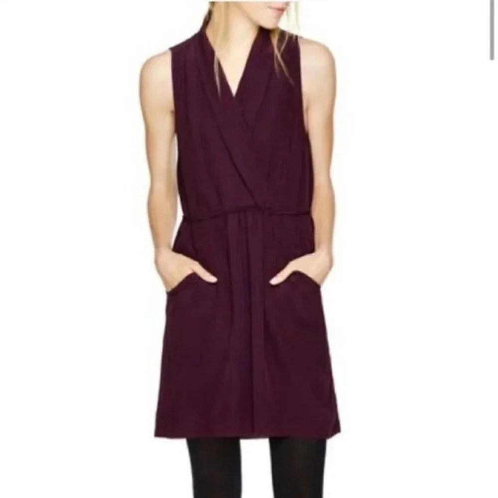 Wilfred Burgundy Aritzia Sabine 100% Silk Purple Casual Dress XS